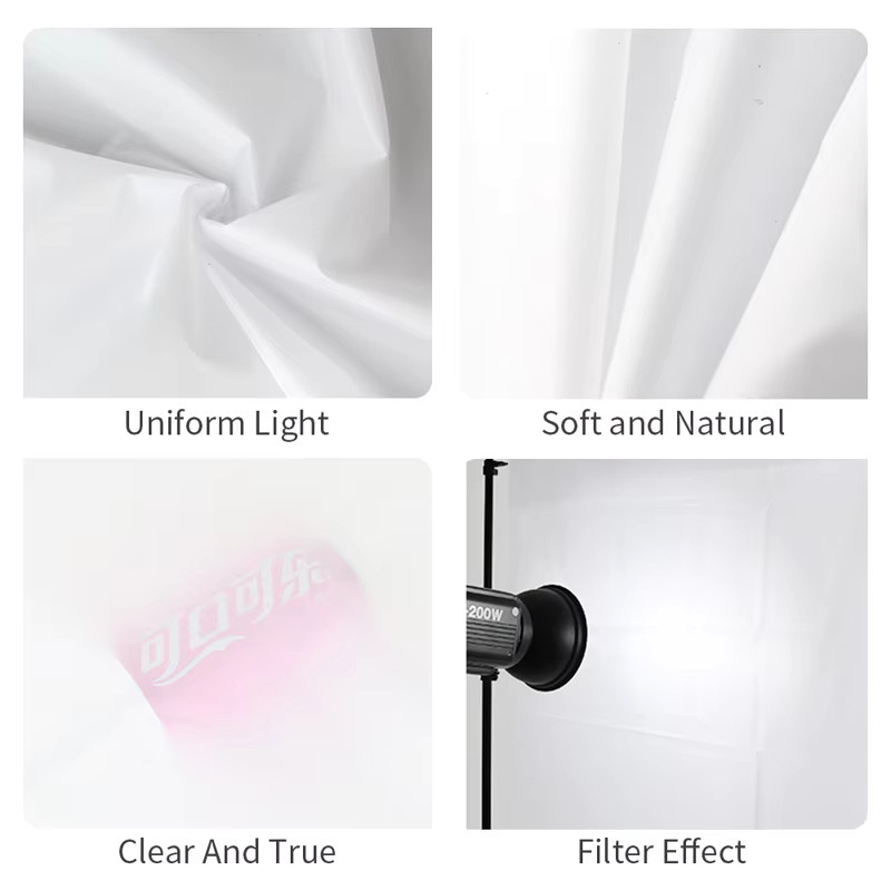 SZKOSTON Fotografie Diffusion Stoff aus Nylon und Seide in Weiß als nahtloser Lichtmodifikator für Softboxen und Lichtzelte im Fotostudio - Bild 2