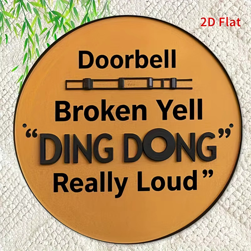 Rundes Metallschild Potdemiel Doorbell Fraction im klassischen Stil, Durchmesser: 19,81 cm - Bild 4