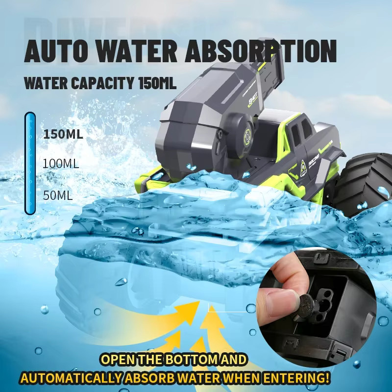 CONUSEA Amphibisches RC-Auto mit Wasserpistole, Fernbedienungsauto, Grün - Bild 5