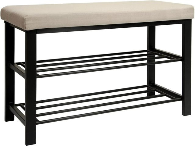 DuneDesign Offener Schuhschrank aus Metall in Beige, B/T/H: 81 x 32 x 50 cm - Bild 1
