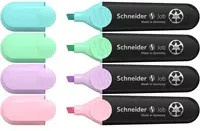 Schneider Textmarker Job Pastell 4er Etui sortiert mit Spitzenseite in Keilform - Bild 2