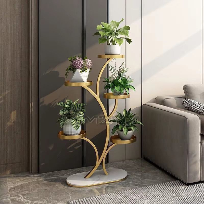 ZJMZYM Rostfreies Blumenregal aus Metall in Schwarz für Wohnzimmer und Balkon - Bild 3