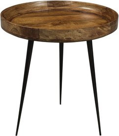 SIT Beistelltisch THIS & THAT aus Mangoholz und Metall in Braun/Schwarz, Breite: 50 cm, Höhe: 52 cm - Bild 1