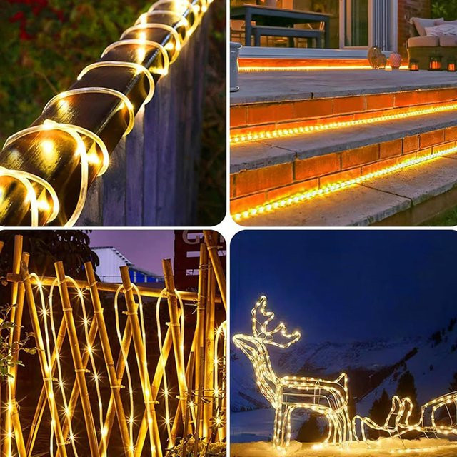 Feimefeiyou Solar LED Lichterkette RGB Mehrfarbig Wasserdicht für Garten und Außenbereich - Bild 1