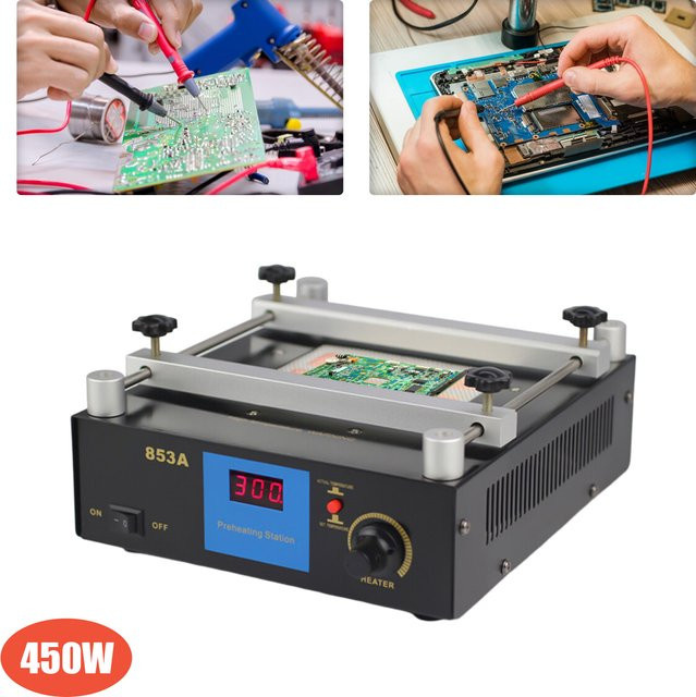 TOOL1SHOoo Infrarot-Vorheizstation mit intelligenter Temperaturregelung, 450 W, Schwarz, B/T: 12 x 12 cm - Bild 1