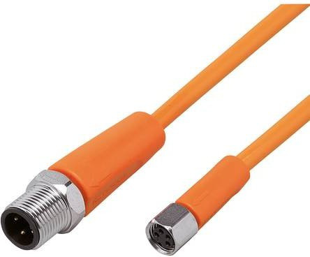 ifm electronic Verbindungsleitung EVT290 mit Stecker und Buchse, gerade, 4-polig, orange, 10 m - Bild 1