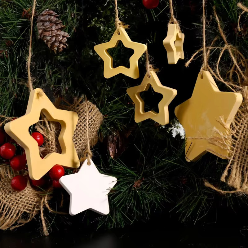 Silikonform für DIY Weihnachtssterne aus Gips zur kreativen Gestaltung von Hängedekorationen - Bild 3
