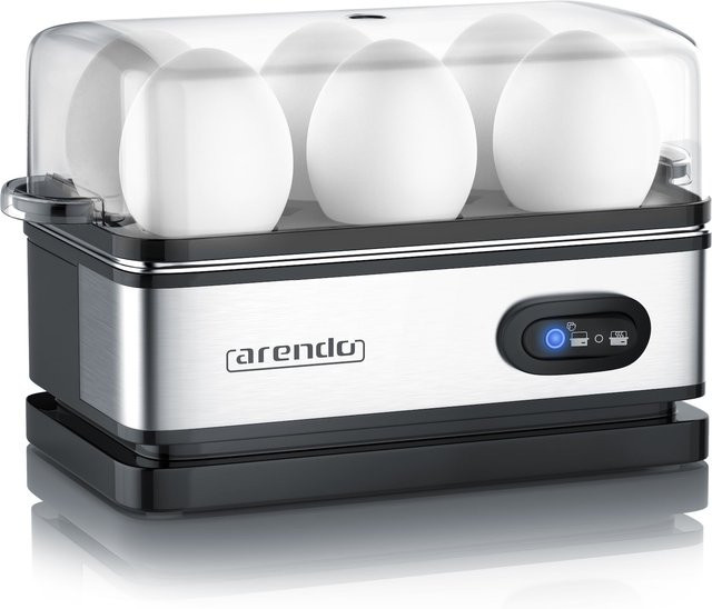 Arendo Eierkocher 6-fach aus Edelstahl mit Warmhaltefunktion in Silber, 400 W - Bild 1