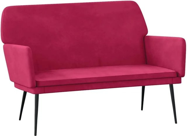 vidaXL Sitzbank aus Samt in Weinrot B/T/H: 108 x 79 x 79 cm - Bild 1