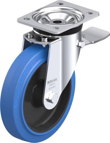 Blickle Lenkrolle LK-POEV 200XR-ST-SB mit Feststeller, Rad-Durchmesser: 20 cm, Tragfähigkeit: 500 kg, Farbe: Blau/Schwarz - Bild 1