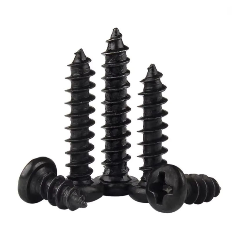 TINGGOO Selbstschneidende Holzschrauben aus Nylon, Flachkopf mit Kreuzschlitz und Kreuzrund, Schwarz, GB845 - Bild 6