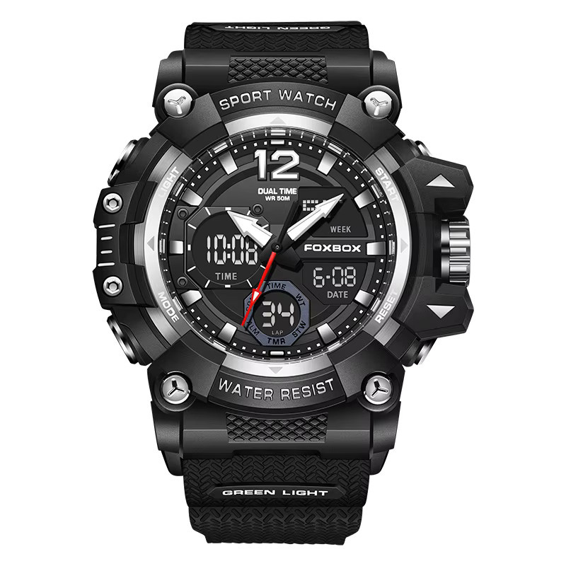 FOXBOX Armbanduhr, Quarz, Analog-Digital, Schwarz, Herren - Bild 7