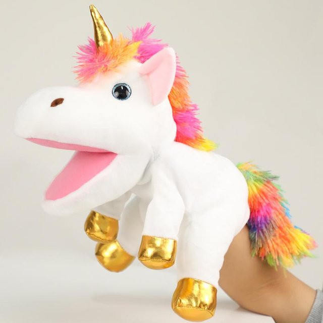 Yiran toy Einhorn Handpuppen Plüschtiere, 30 cm, ab 14 Jahren - Bild 1