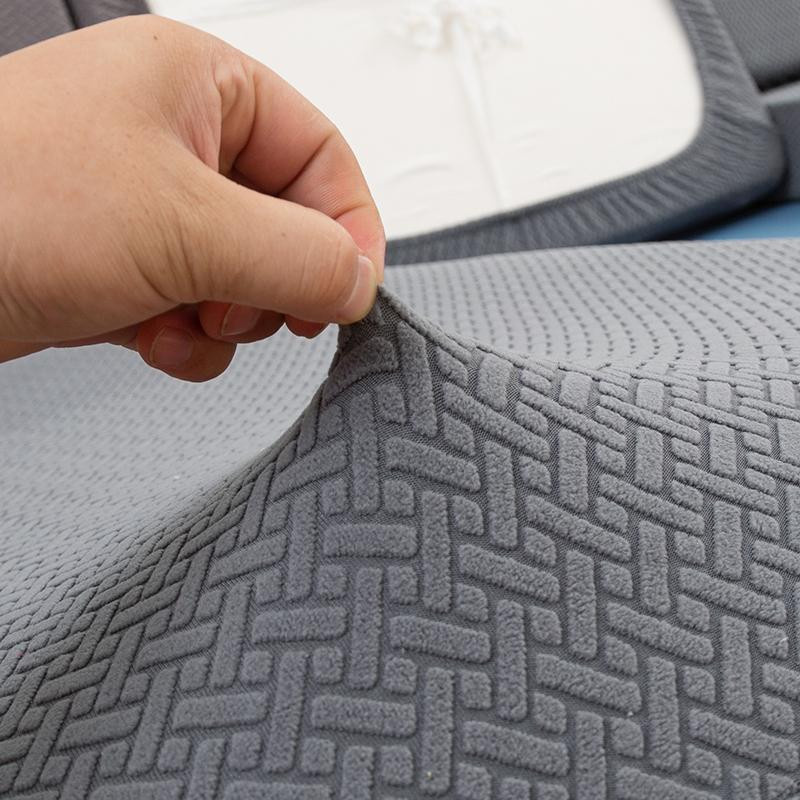 Yiran Furniture T-förmiger Sofabezug aus Jacquard-Polyester, schmutzabweisender und rutschfester Stretch-Schonbezug für 2-Sitzer Eckcouches, Breite: 140-180 cm - Bild 1