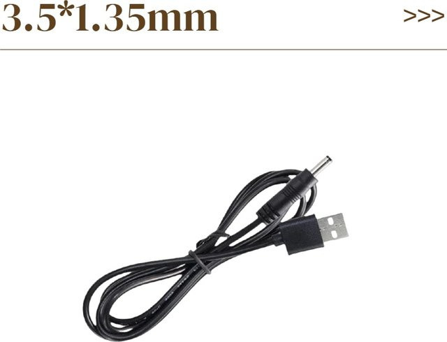 USB zu DC Adapter Kabel Schwarz für 5V Netzteil mit 3,5 x 1,35 mm und 5,5 x 2,1 mm Barrel Jack Stecker - Bild 1