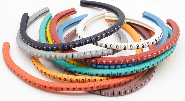 ELECAPITAL Zahlenrohr-Verkabelungsidentifikationsdraht Set mit 500 Stück Isolierhülsenmarkierung 0 bis 9 für 1,5 mm² Kabel und Draht - Bild 1