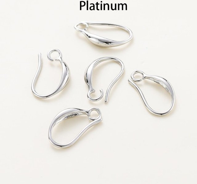 Ohrring Anhänger Haken, 14K 18K Echtgold, platin, 9 x 15mm, Unisex - Bild 1