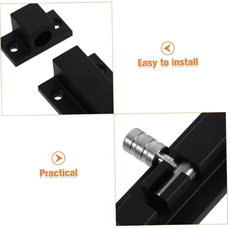 Heavy Duty Schieberiegel aus Aluminiumlegierung in Schwarz für Holz Türen, Zäune und Schuppen zur Sicherheitserweiterung - Bild 2