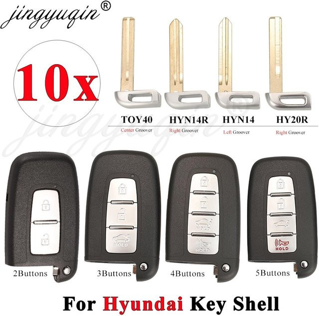 10er Set Schlüsselhülle für Auto Fernbedienung passend für Kia Hyundai Genesis Accent I30 IX35 I45 Tucson Solaris Sonata Santa Fe Elantra Equus Veloster in Schwarz - Bild 1