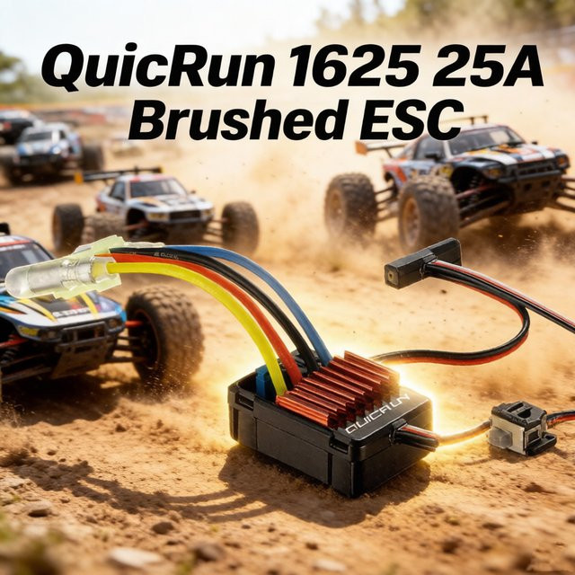 Hobbywing QuicRun 1625 25A Wasserdichter Bürstenmotor-ESC, Elektronischer Geschwindigkeitsregler - Bild 1
