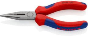 Knipex Flachrundzange für Elektronik und Feinmechanik in Schwarz und Rot, Länge: 140 mm - Bild 1