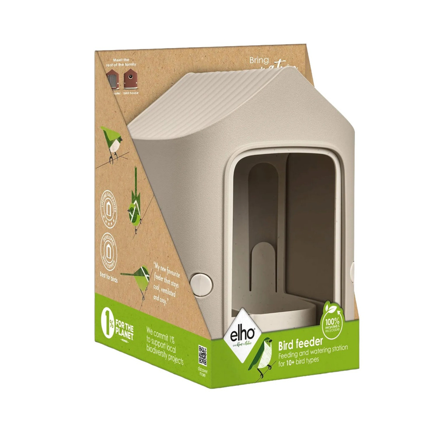 Elho Vogelfutterhaus Cosy in Beige-Weiß, Durchmesser: 18 cm - Bild 2