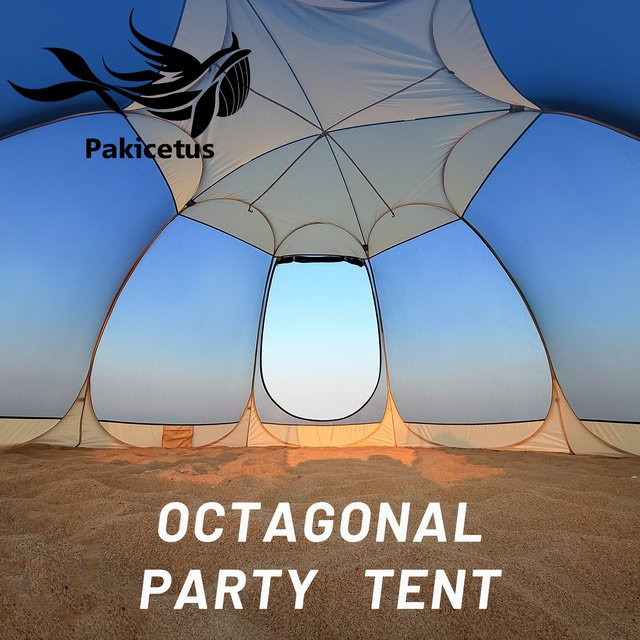 PAKICETUS Pop-Up-Iglu-Sonnenschutzzelt in Grün mit belüftetem Dach und Vordach für Garten und Terrasse, B/T: 380 x 200 cm - Bild 1