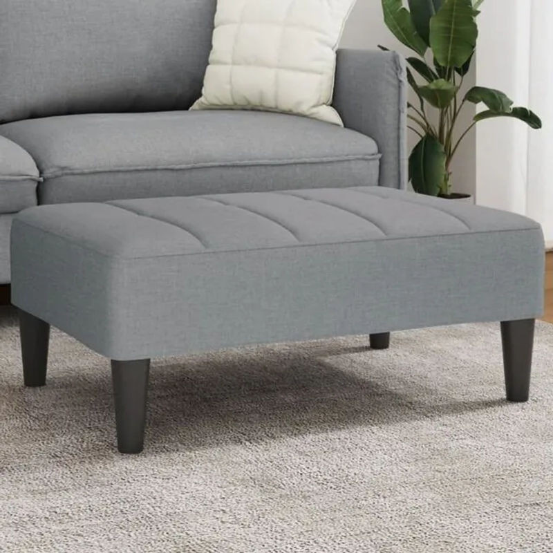 Fußhocker vidaxl in Hellgrau aus Stoff, B/T/H: 77 x 55 x 31 cm - Bild 1