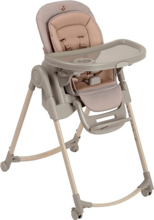Maxi-Cosi Hochstuhl Minla Plus in Braun/Beige mit Sitzauflage und Rollen