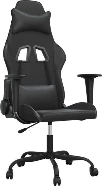 vidaXL Gaming-Stuhl mit Massagefunktion in Schwarz aus Kunstleder mit Armlehnen und 360-Grad-Drehfunktion - Bild 1