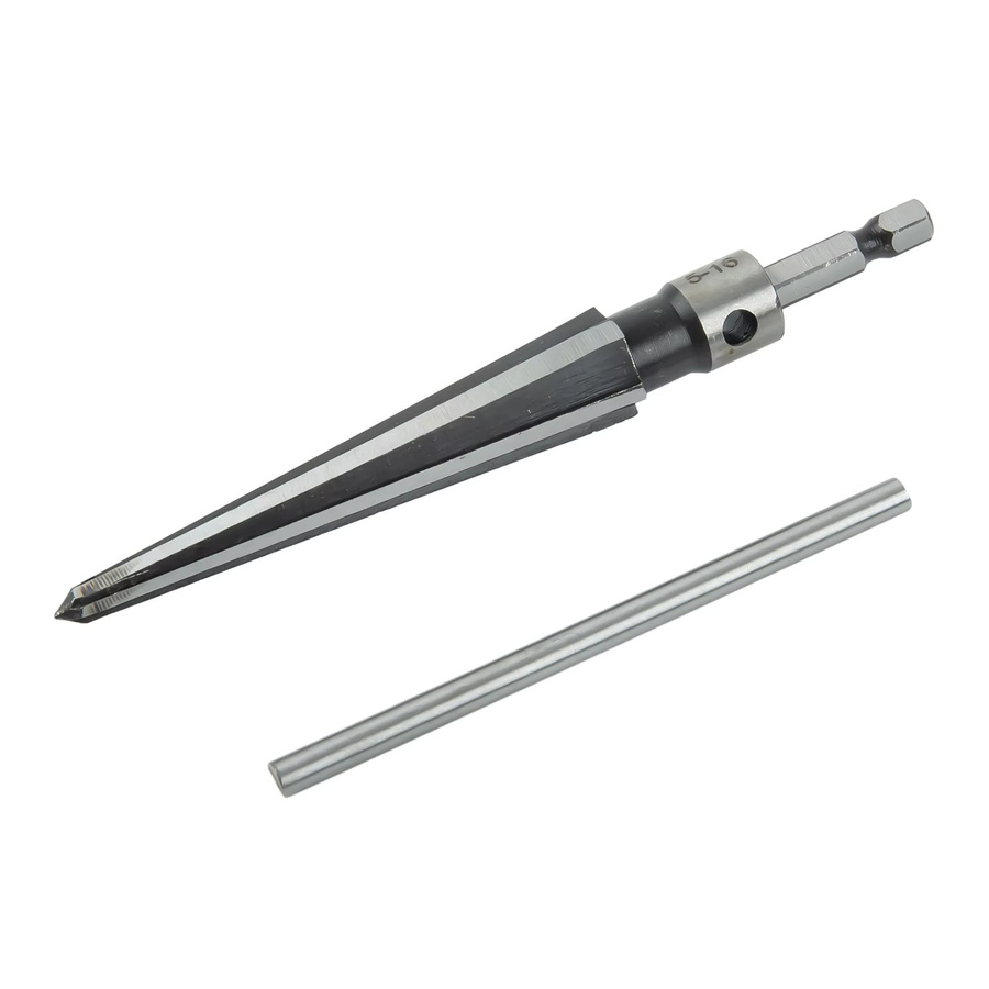 Vibratite Konische Handreibahle mit T-Griff für Holz, Metall und Kunststoff, Silber, 5-16mm - Bild 2