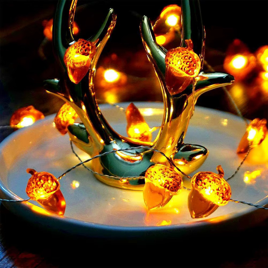 Batteriebetriebene Eichel Lichterkette mit 30 LEDs für herbstliche Thanksgiving Dekorationen - Bild 3