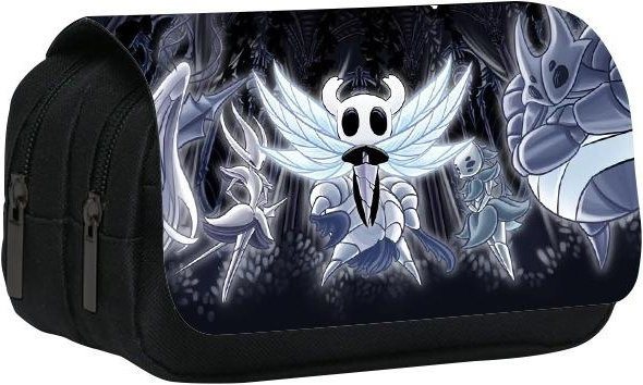 Fancy Style Studio Hollow Knight Federmäppchen mit Doppelschicht für Schüler, Grau/Schwarz - Bild 1