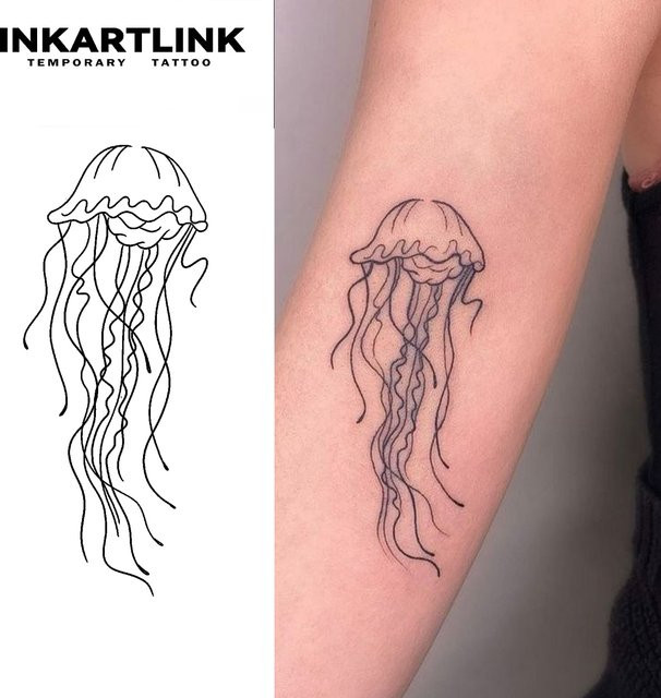 INKARTLINK Temporäres Quallen-Tattoo, wasserfest, semi-permanent - Bild 1