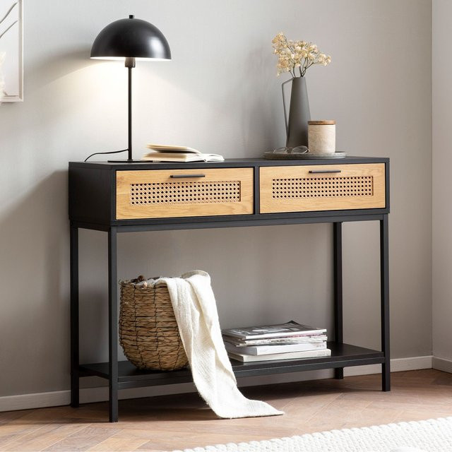 Konsolentisch FineBuy mit Wiener Geflecht, Anrichte und Flurtisch, B/T/H: 100 x 30 x 75 cm - Bild 1