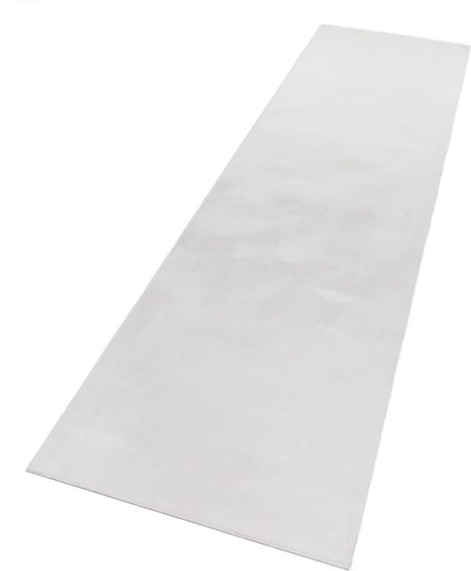 Flauschiger Teppich Solina Weiß, B/T: 80 x 300 cm, Rutschfest und Waschbar - Bild 1