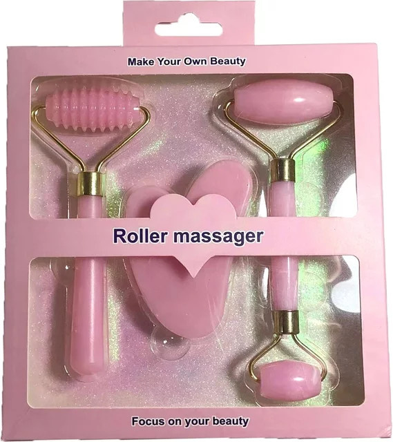 BOLUOYIN Gua Sha Massagegerät Set, 3-teilig, Jade Stein, Gesicht & Körper, Unisex - Bild 1