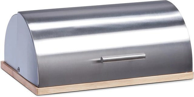 Zeller Brotkasten aus Edelstahl in Silber, B/H/L: 28 x 16 x 39 cm - Bild 3