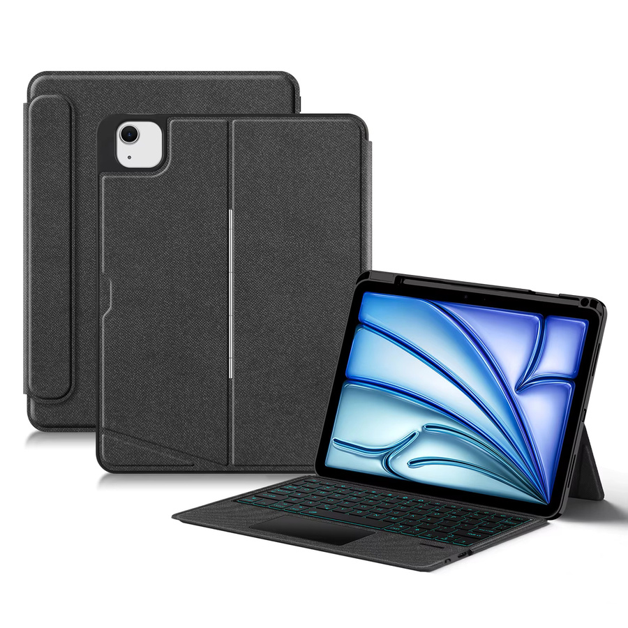 AJIUYU Smart Magic Keyboard für iPad Air 11 Zoll mit Touchpad und Hintergrundbeleuchtung, Schwarz - Bild 5