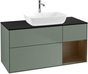 V&B Waschtischunterschrank Finion in Walnuss mit lackierter Oberfläche, Breite: 120 cm, Tiefe: 50,1 cm, Höhe: 50,1 cm - Bild 1