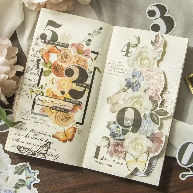 Leaffei Bloom Notes Riesen-Blumen-Aufkleber-Set, 6-teilig mit 20 Blatt, bunte Blüten für Kalligraphie und Sammelalben - Bild 4