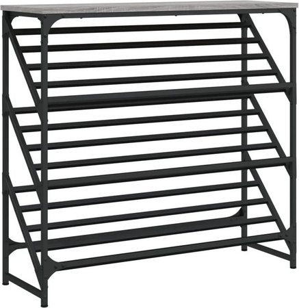 vidaXL Schuhregal Grau Sonoma B/T/H: 90 x 30 x 85 cm aus Holzwerkstoff