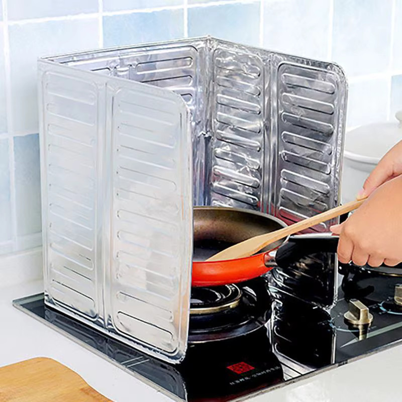 2er-Set Aluminium Öl-Spritzschutz für den Herd als Spritzschutzplatte für Küche und Mikrowelle - Bild 1