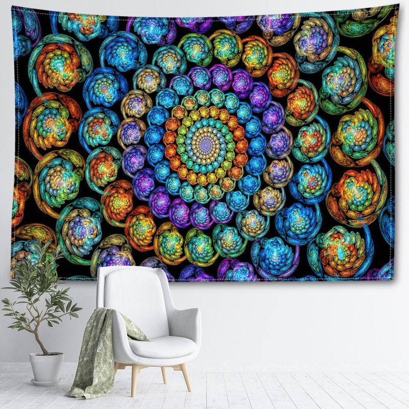 Super Six Mandala Wandteppich Sternenhimmel Abstrakt Bohemian Wandbehang Mehrfarbig B: 95 cm, H: 73 cm - Bild 5