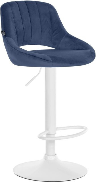 DELUKE Barhocker SEGAD mit Lehne aus Samt in Blau, B/T/H: 47 x 48 x 85 cm - Bild 1