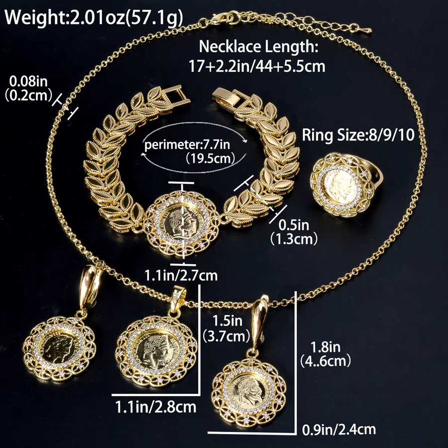 sny Schmuckset 4-teilig, Zirkonia, Messing, Gold, Damen - Bild 5