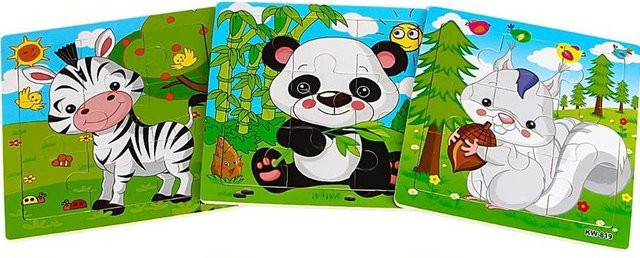 Yiran toy Tiere Kleinkind-Puzzle, Holz, ab 2 Jahre, Set - Bild 1