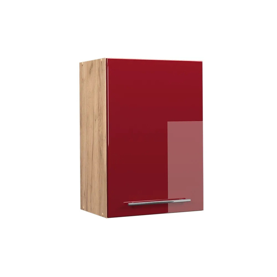 Vicco Hängeschrank Fame-Line Küchenschrank in Bordeaux Rot und Eiche Hochglanz mit Softclose-Scharnieren und Einlegeboden, Breite: 50 cm - Bild 3