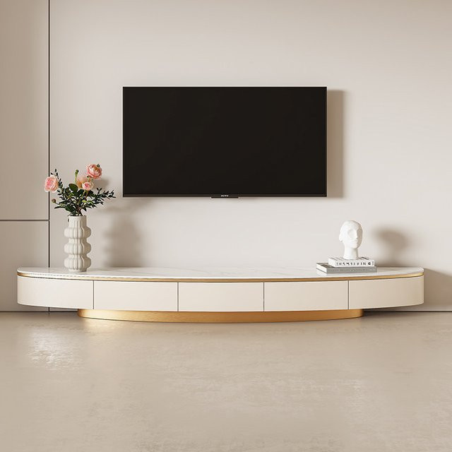 Moderner Designer-TV-Schrank von ANGDUO in Weiß mit glänzender Oberfläche für Wohnzimmer und Flur - Bild 1