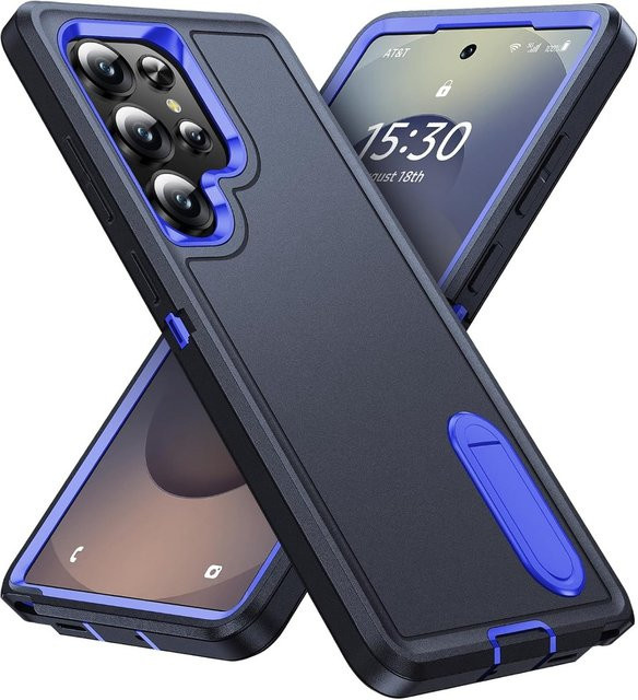 Militärische Anti-Drop Schutzhülle mit integriertem Ständer für Samsung Galaxy S26 S25 S24 S23 FE S22 Ultra Plus in Schwarz, Pink oder Lila - Bild 1